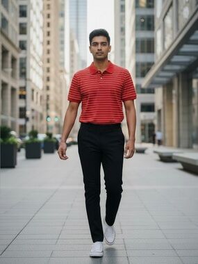 CLUB ROOM THE ESTATE POLO STRIPED COLLARED SHIRT